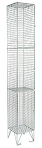 Three Compartment Mesh Locker (with or without door)
